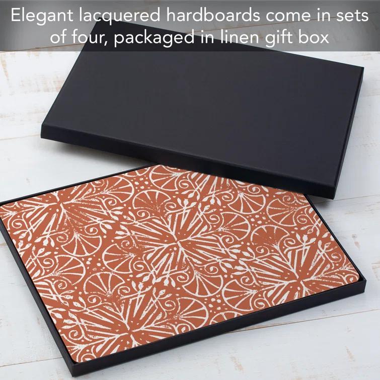 CounterArt Mohave Southwest Decorative Hardboard Placemats with Protective Cork Backing 4 Pack (Set of 4)