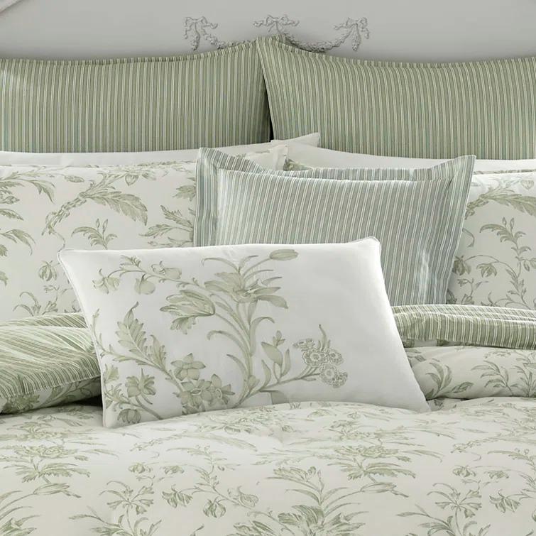 Laura Ashley Laura Ashley Natalie Green Floral Cotton Comforter Bonus Set