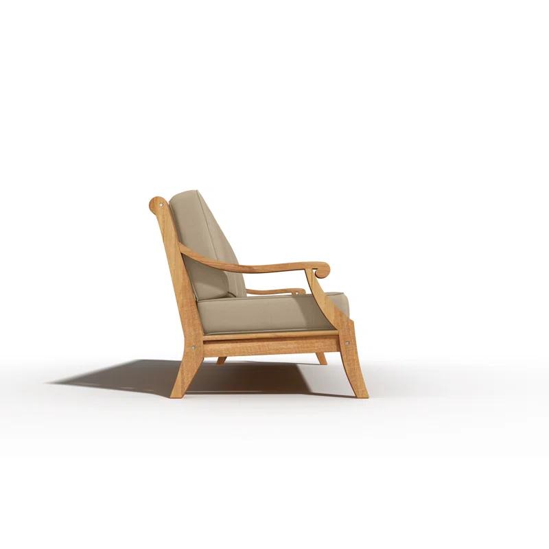 Curated Maison Adrien 4-Piece Teak Outdoor Patio Deep Seating Set with Sunbrella Cushions