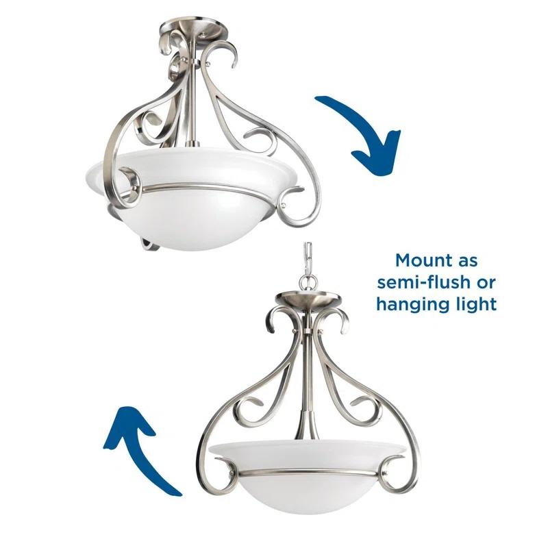Fleur De Lis Living Lilly 3 - Light Brushed Nickel Single Pendant