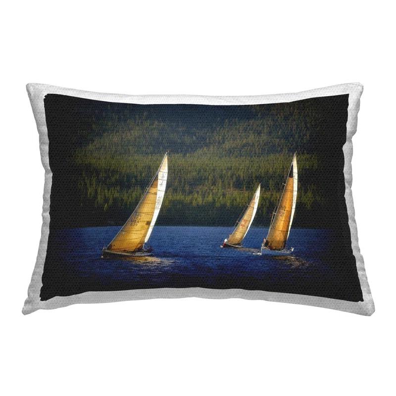 Stupell Industries Floating Sailboat Trio Printed Outdoor Throw Pillow Design by Dennis Frates