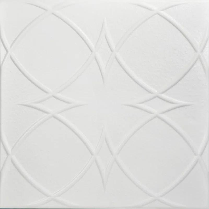 A La Maison Ceilings Circles and Stars 1.6 ft. x 1.6 ft. Polystyrene Glue-up Ceiling Tile (Set of 48)