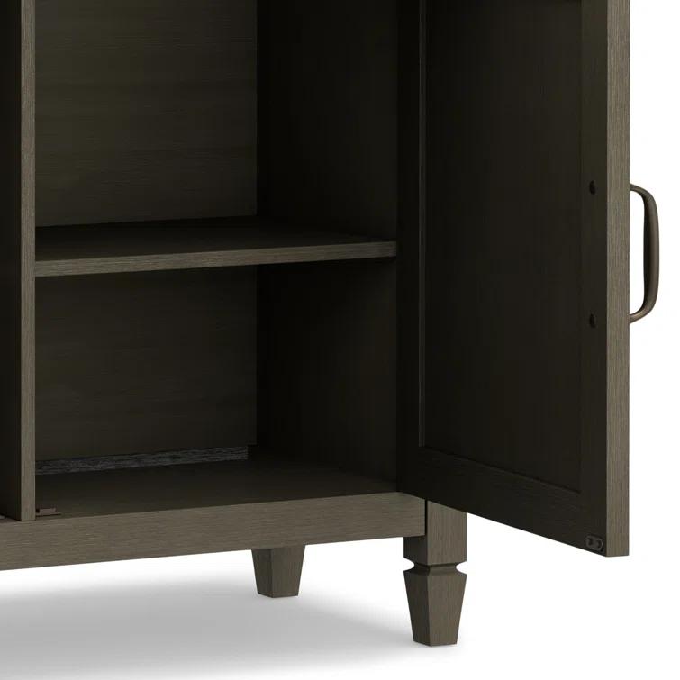 Simpli Home Connaught 40"W Solid Wood 2-Shelf Entryway Storage Cabinet with 2 Storage Drawers