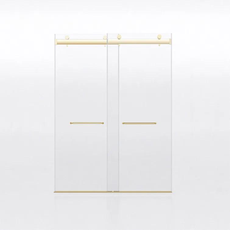 Dimorphos Frameless Sliding Glass Shower Doors with 3/8"(10mm) Clear Tempered Glass 11DD701957Q