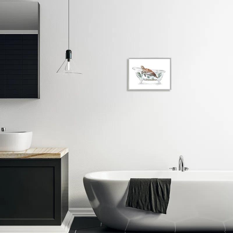 Stupell Industries " Turtle Swimming Bathtub Habitat " by Ziwei Li