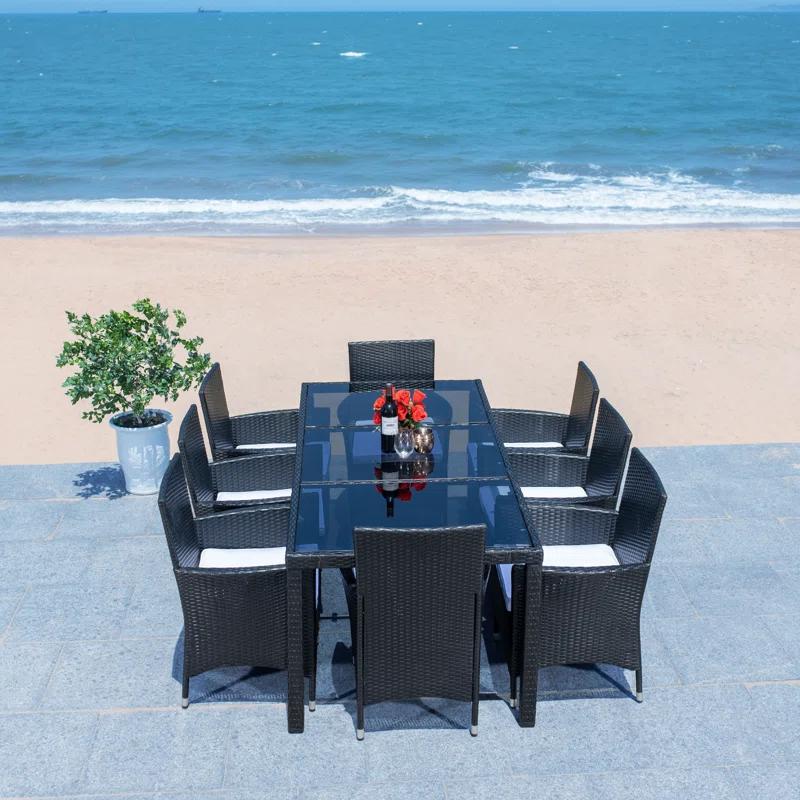 Safavieh Hailee 8 - Person Rectangular Outdoor Dining Set with Cushions