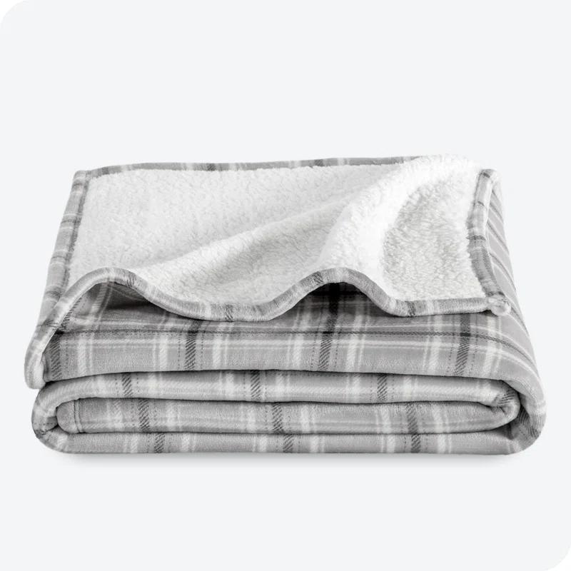Bare Home Bare Home Printed Sherpa Fleece Blanket - Warm & Lightweight - Soft Plush Blanket - Reversible