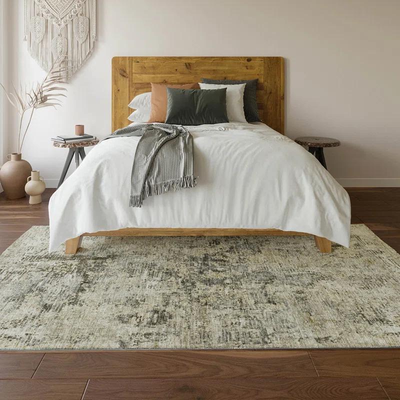 Wade Logan® Premium Machine Washable Cerrito Taupe Rug