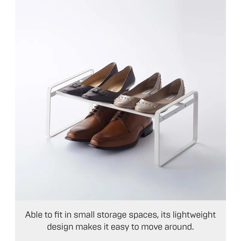 Yamazaki Home Adjustable Shoe Rack, Spacesaving Storage Solution, Steel, Expandable, Stackable
