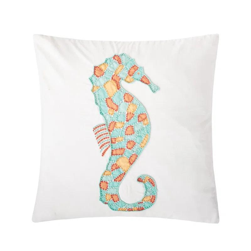 C&F Home Grand Turks Grand Seahorse Beaded Pillow