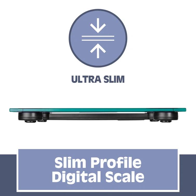 Prominence Home Ultra Thin, Clear Glass Scale With Easy To Read LCD Display - Auto Step On