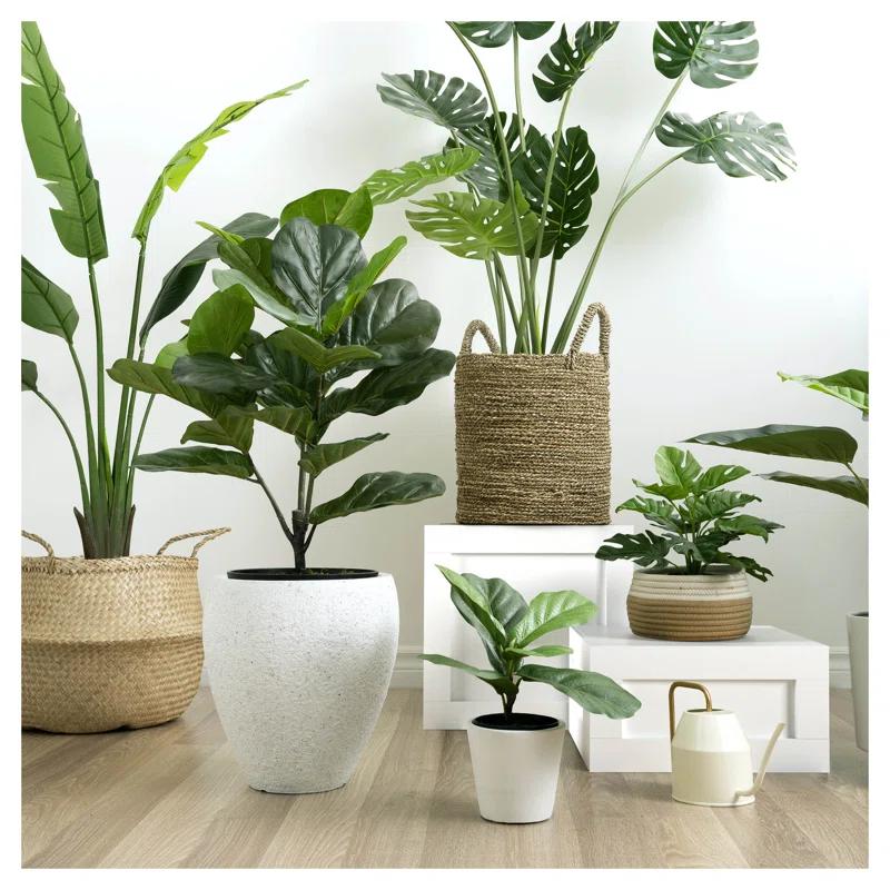 Naturae Decor Faux Fiddle Leaf Fig Plant in Pot