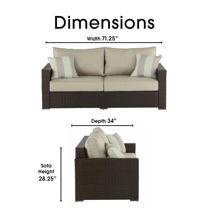 Serta Laguna Outdoor Patio Furniture Collection Outdoor Sofa, Brown Wicker