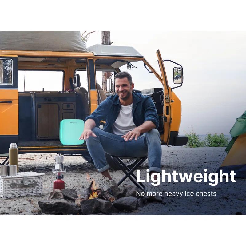 Emerson Emerson EFC-5001 Portable XL Mini Fridge Cooler for 12 Cans, 8L Capacity, AC/DC Power Compatibility, Removable Shelf, Lightweight Design – Ideal for Home, Office, Travel, Dorms, and Outdoor Use