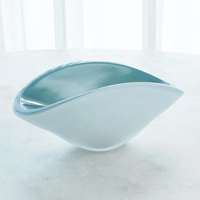 Pinched Cased Glass Bowl-Azure-Lg