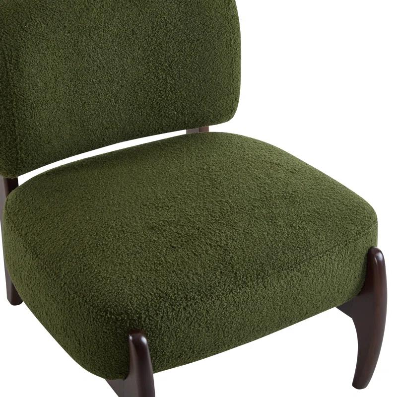 NFusion Kalel 25.5" Modern Boucle Accent Chair With Solid Wood Frame