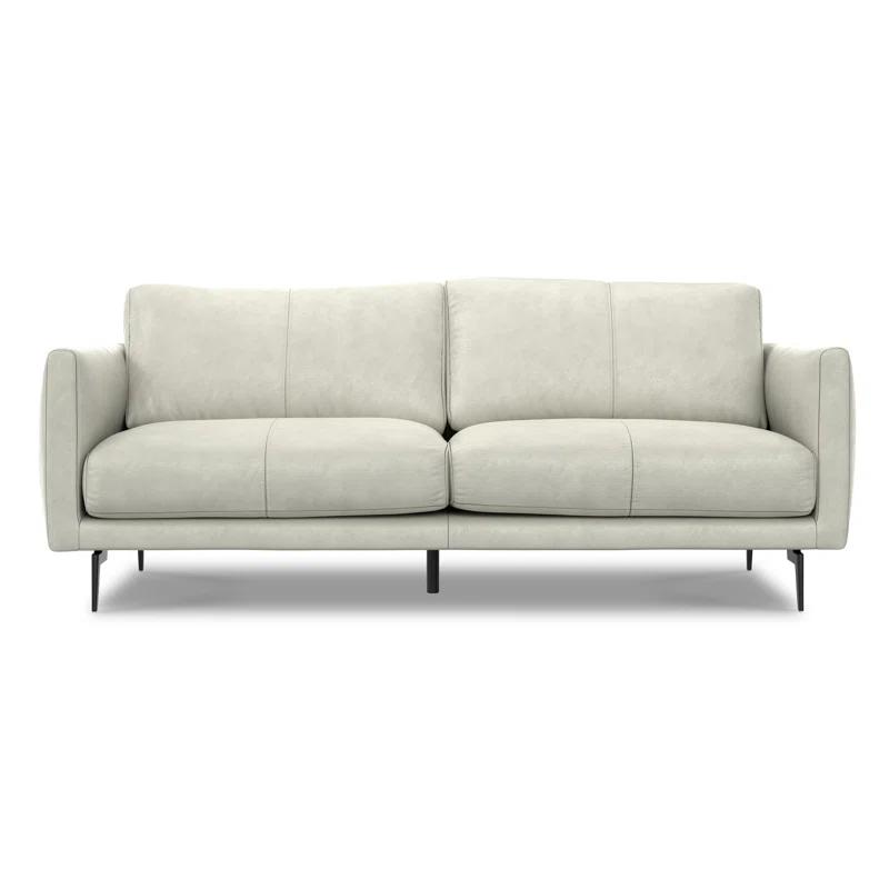 Simpli Home Stevens Leather Sofa