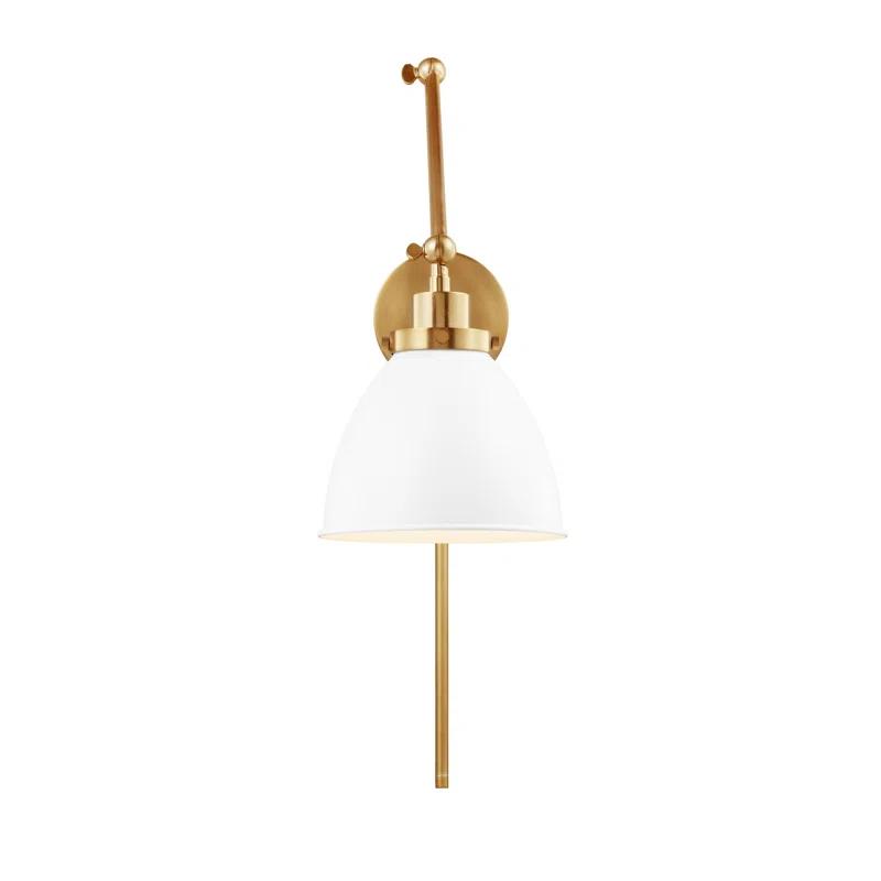 Single Light Steel Dimmable Armed Sconce