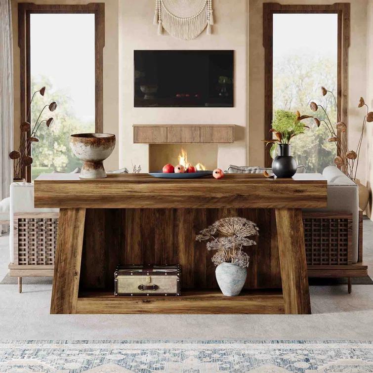 Millwood Pines 63 Inch Long Console Table Farmhouse Sofa Table