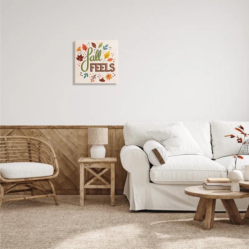 Stupell Industries " Fall Feels Phrase Festive Harvest Foliage Autumn Leaves " by Jo Taylor