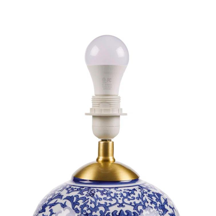 Hampton Hill Mystique Blue Ceramic Ginger Jar Table Lamp