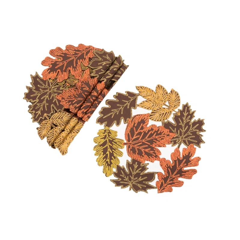 Xia Home Fashions Polyester Embroidered Square Placemat (Set of 4)