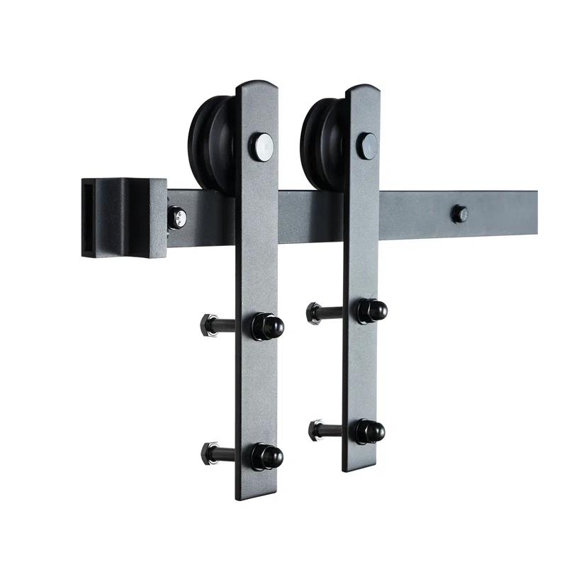 VEVOR Black Steel Single Door Barn Door Hardware Kit Standard Single