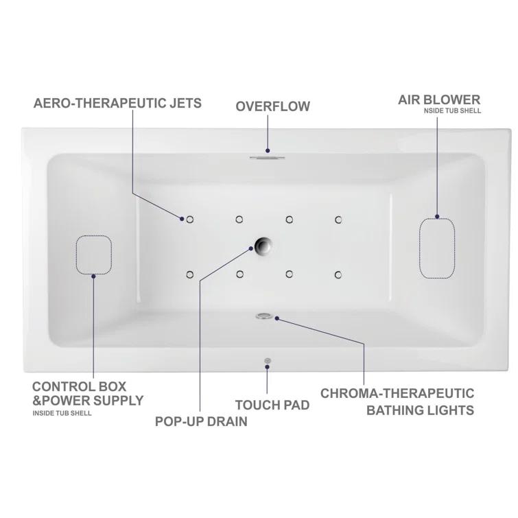 Orion 59'' x 30'' Freestanding Soaking Acrylic Bathtub