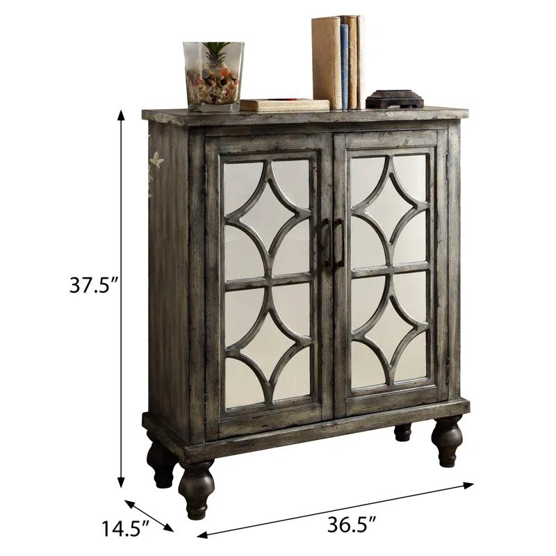 Rosdorf Park Weathered Grey 2-Door Console Table