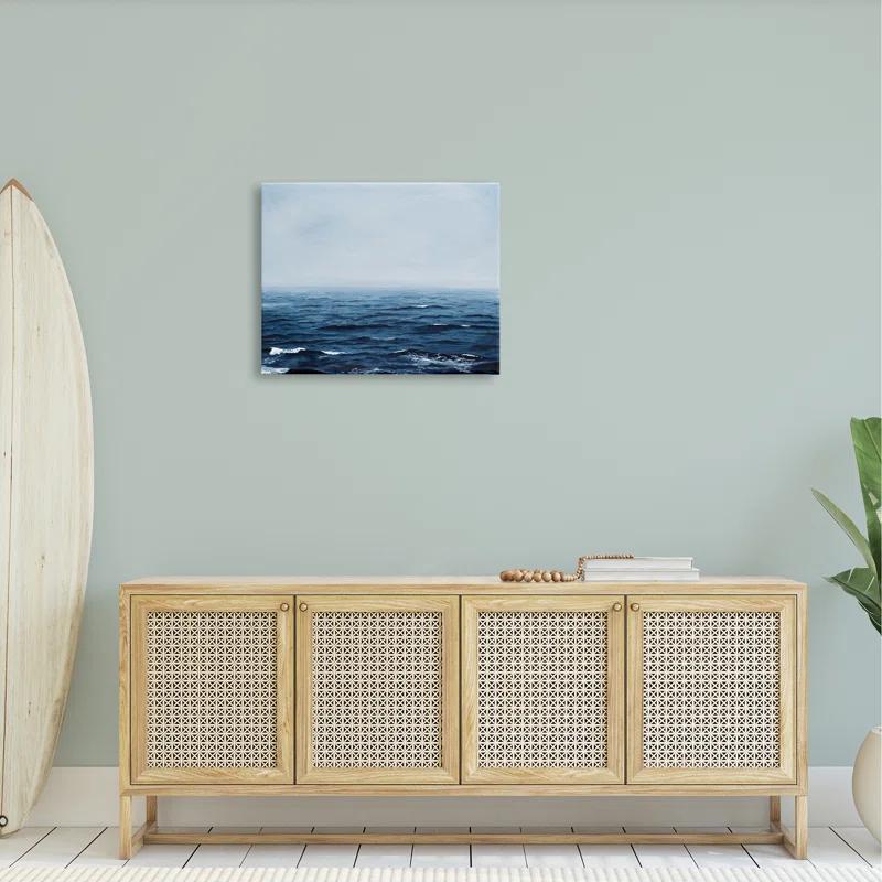 Stupell Industries " Choppy Ocean Water Waves Foggy Nautical Horizon " by Michael Willett Painting Print