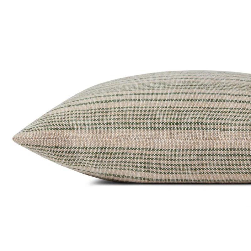 Elaine Pillow by Magnolia Home by Joanna Gaines X Loloi - Sage and Beige / 18" x 18" / Polyester