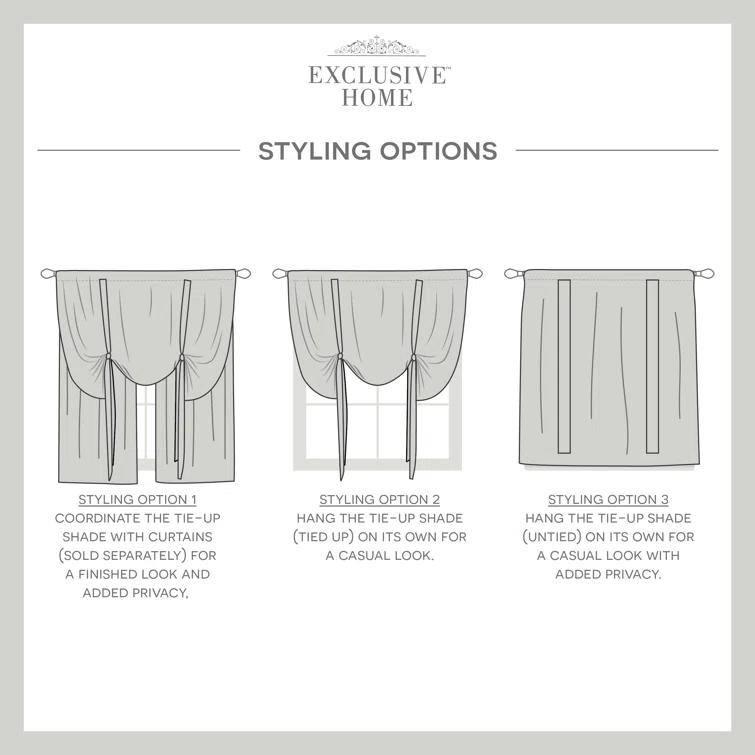 Amalgamated Textiles Exclusive Home Loha Light Filtering Rod Pocket Tie Up Shade