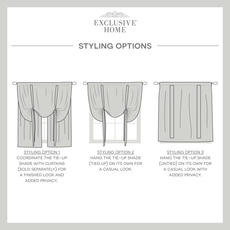 Amalgamated Textiles Exclusive Home Loha Light Filtering Rod Pocket Tie Up Shade