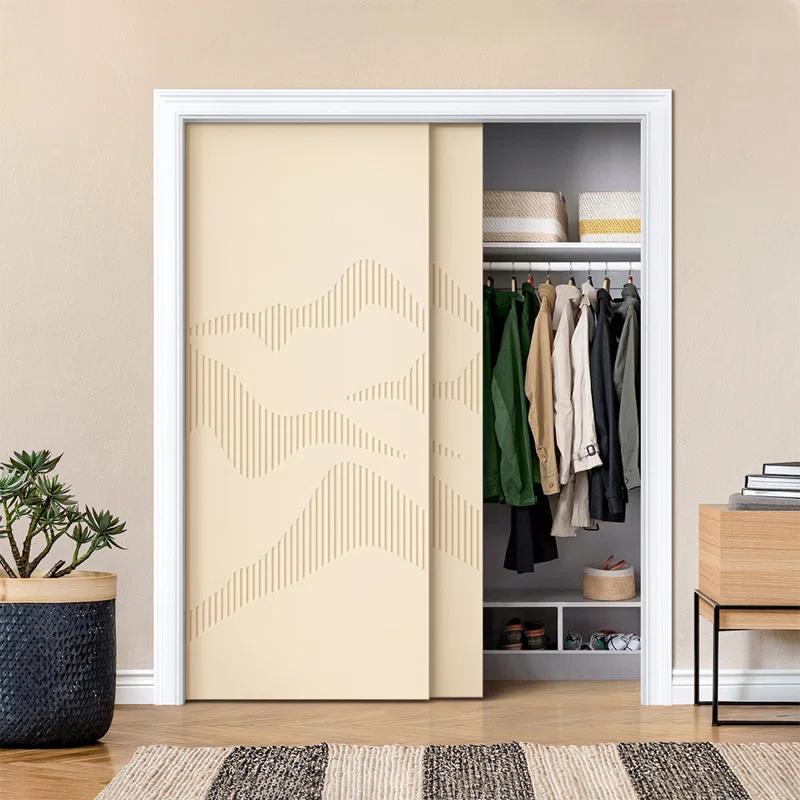 Calhome Hollow Paneled Painted Sliding Closet Doors