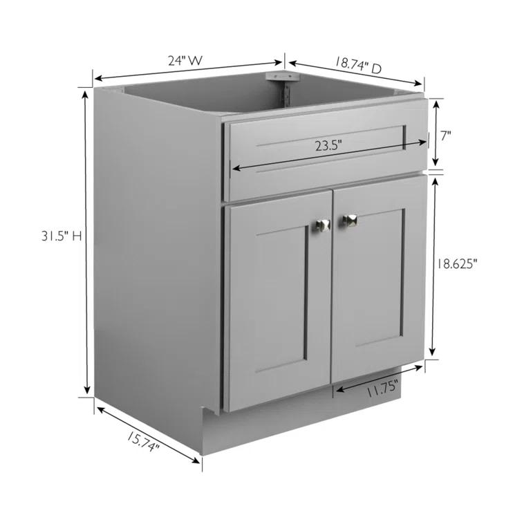 Design House Brookings 24 Inch Bathroom Vanity, Ready to Assemble, Solid Wood, Sherwin Williams – Design House, 587063