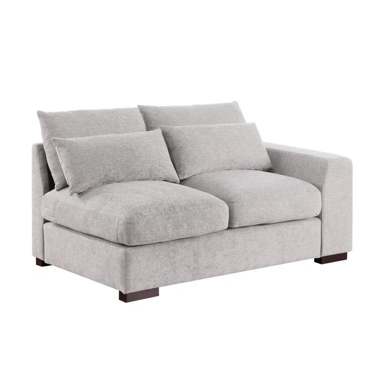 Biaggio Linen Blend Sectional with 2 Ottomans,Sectional Couch