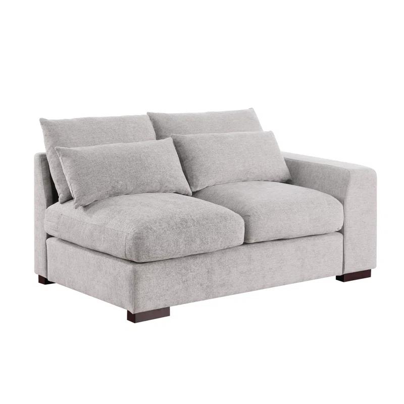 Biaggio Linen Blend Sectional with 2 Ottomans,Sectional Couch
