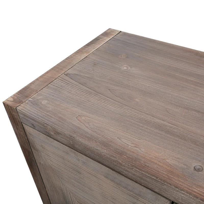 Bungalow Rose Antique Four Door Cabinet For Living Room