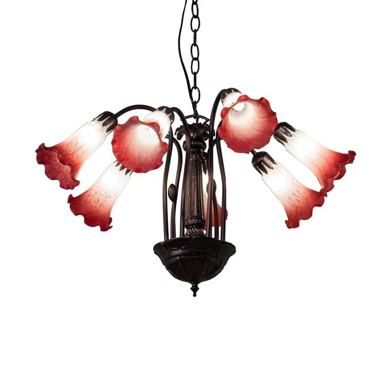Meyda Tiffany 236538 Tiffany Pond Lily 7 Light 26" Wide Chandelier - MultiColor