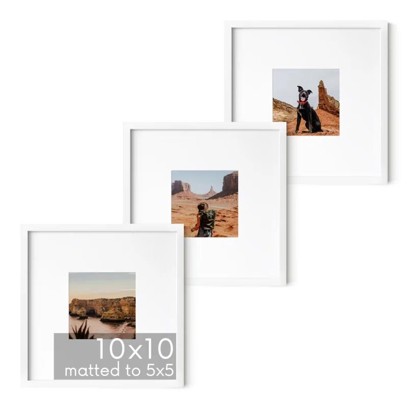 Haus and Hues Matted Square Metal Picture Frames (Set of 3) | Wayfair