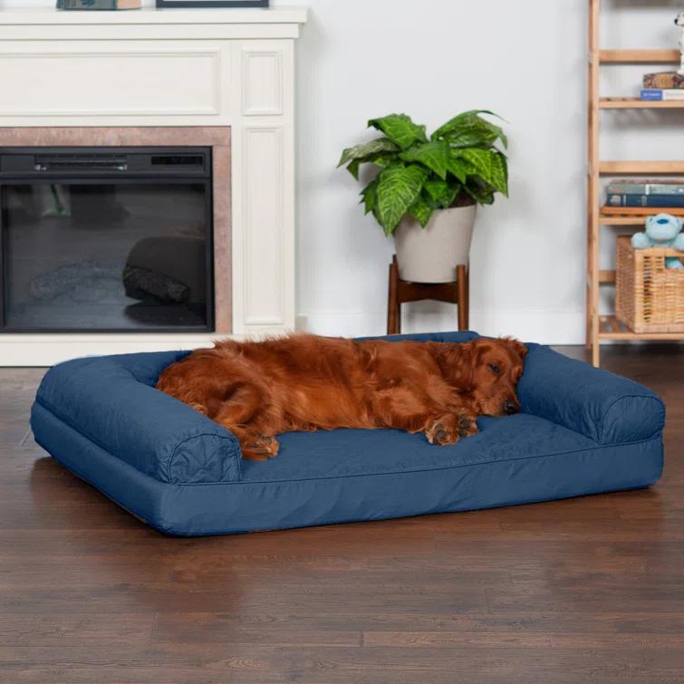 FurHaven Quilted Orthopedic Bolster Sofa Pet Bed