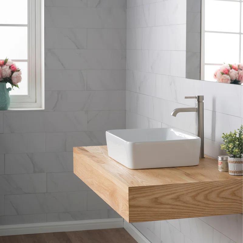 Ceramic Ceramic Rectangular Vessel Bathroom Sink