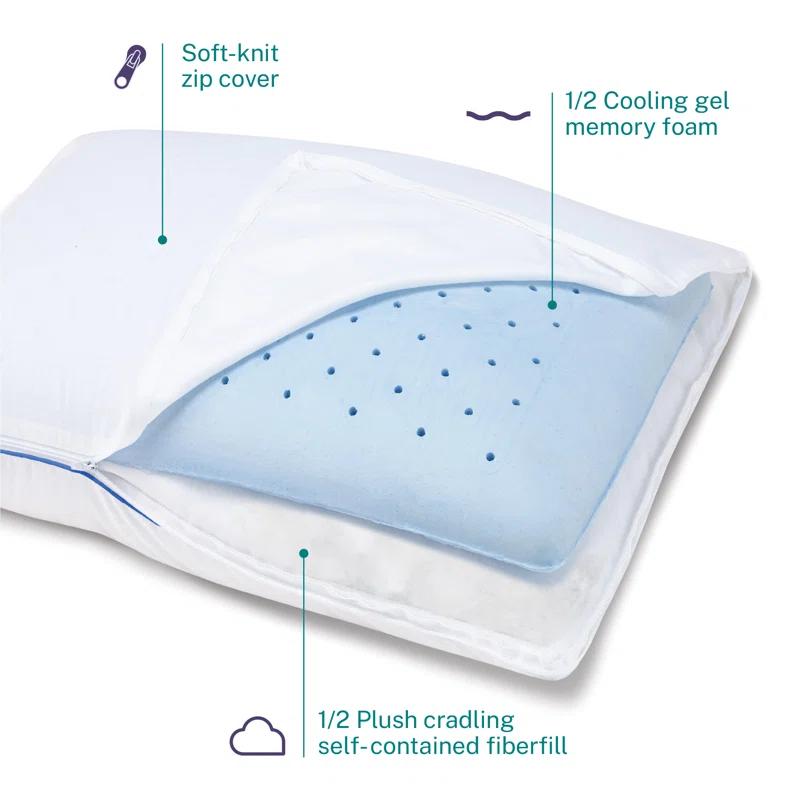 Sleep Innovations Gel Memory Foam Medium Pillow