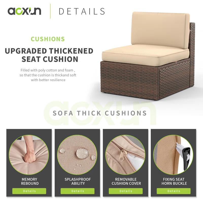 Aoxun 6 - Person Patio Conversation Sets