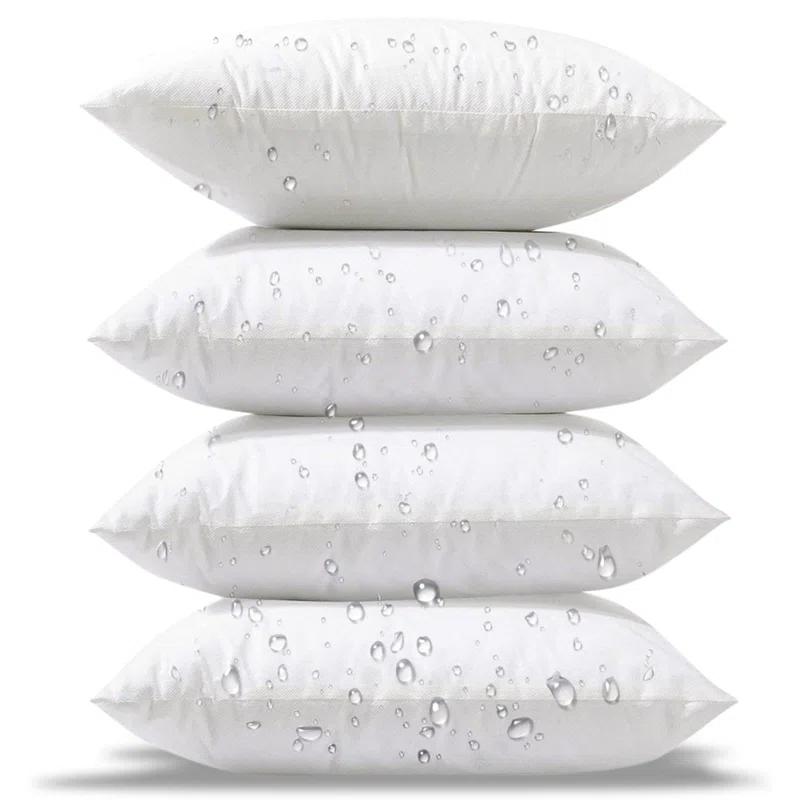 18 X 18 Pillow Inserts - Pack Of 4 Outdoor Water Resistant Throw Pillow Inserts Hypoallergenic Square Decorative Couch Sham Cushion Stuffer - 18 Inches