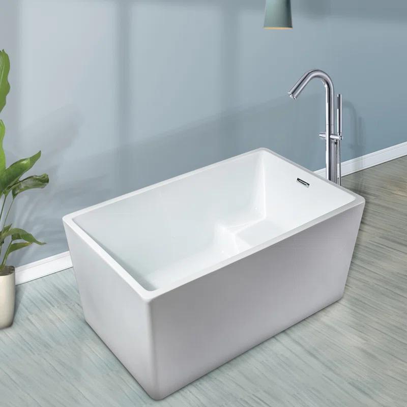 43.25'' x 27.5" Freestanding Soaking Acrylic Bathtub