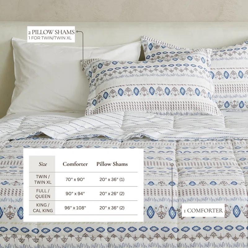 FreshFolds Reversible Microfiber Comforter Set with Shams