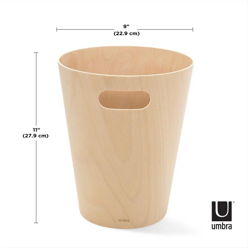 Umbra Woodrow Manufactured Wood Open Waste Basket - 2.25 Gallons
