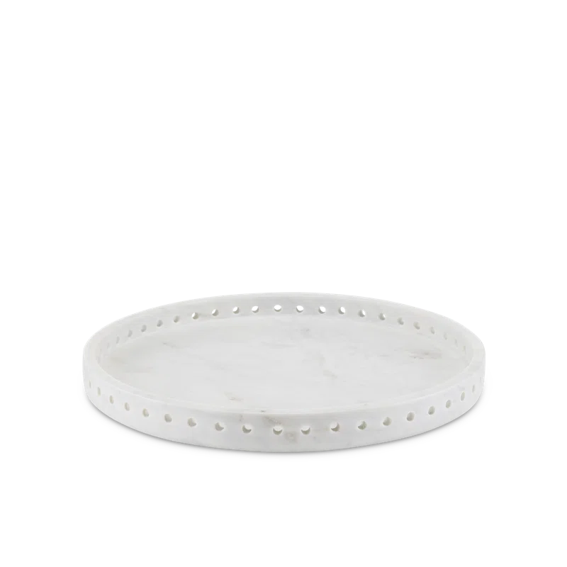 Freya Large White Marble Tray