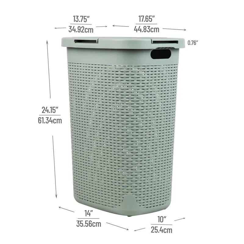 Mind Reader Mind Reader 50L Slim Laundry Hamper, Clothes Basket, Lid, Plastic